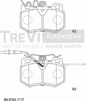 Trevi Automotive PF1462 - Комплект спирачно феродо, дискови спирачки vvparts.bg