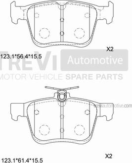 Trevi Automotive PF1488 - Комплект спирачно феродо, дискови спирачки vvparts.bg