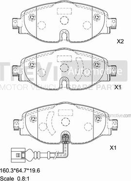 Trevi Automotive PF1487 - Комплект спирачно феродо, дискови спирачки vvparts.bg