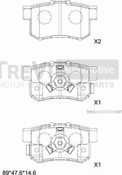 Trevi Automotive PF1426 - Комплект спирачно феродо, дискови спирачки vvparts.bg