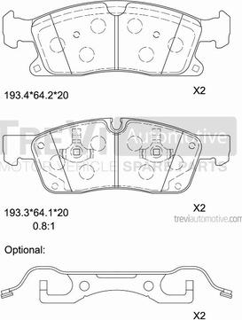 Trevi Automotive PF1479 - Комплект спирачно феродо, дискови спирачки vvparts.bg