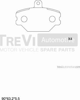 Trevi Automotive PF1541 - Комплект спирачно феродо, дискови спирачки vvparts.bg