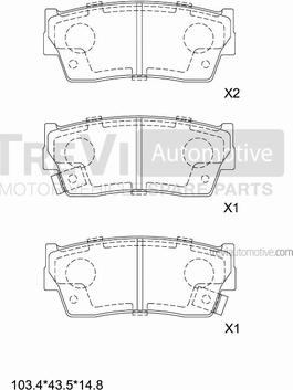 Trevi Automotive PF1568 - Комплект спирачно феродо, дискови спирачки vvparts.bg