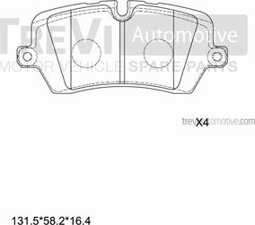 Trevi Automotive PF1509 - Комплект спирачно феродо, дискови спирачки vvparts.bg