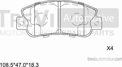 Trevi Automotive PF1500 - Комплект спирачно феродо, дискови спирачки vvparts.bg