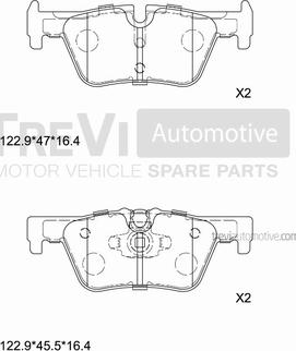 Trevi Automotive PF1508 - Комплект спирачно феродо, дискови спирачки vvparts.bg