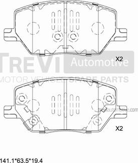 Trevi Automotive PF1512 - Комплект спирачно феродо, дискови спирачки vvparts.bg