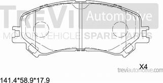 Trevi Automotive PF1533 - Комплект спирачно феродо, дискови спирачки vvparts.bg