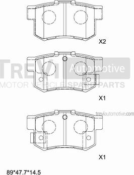 Trevi Automotive PF1610 - Комплект спирачно феродо, дискови спирачки vvparts.bg