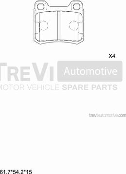 Trevi Automotive PF1611 - Комплект спирачно феродо, дискови спирачки vvparts.bg