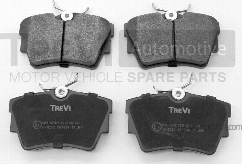 Trevi Automotive PF1634 - Комплект спирачно феродо, дискови спирачки vvparts.bg