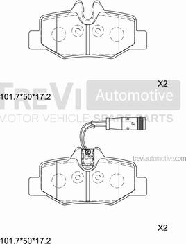 Trevi Automotive PF1632 - Комплект спирачно феродо, дискови спирачки vvparts.bg