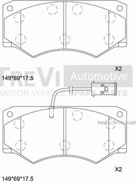 Trevi Automotive PF1675 - Комплект спирачно феродо, дискови спирачки vvparts.bg