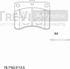 Trevi Automotive PF1676 - Комплект спирачно феродо, дискови спирачки vvparts.bg