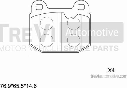 Trevi Automotive PF1048 - Комплект спирачно феродо, дискови спирачки vvparts.bg