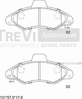 Trevi Automotive PF1047 - Комплект спирачно феродо, дискови спирачки vvparts.bg