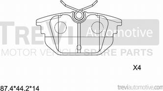 Trevi Automotive PF1034 - Комплект спирачно феродо, дискови спирачки vvparts.bg