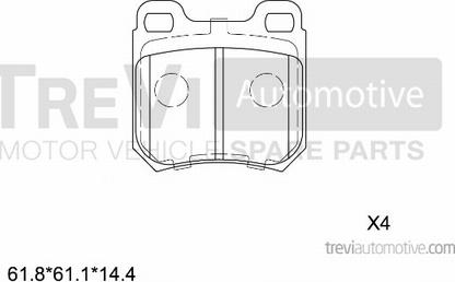 Trevi Automotive PF1036 - Комплект спирачно феродо, дискови спирачки vvparts.bg