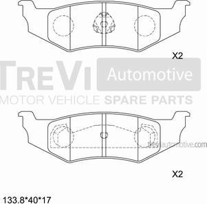 Trevi Automotive PF1030 - Комплект спирачно феродо, дискови спирачки vvparts.bg