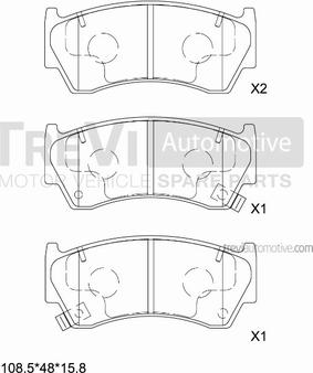 Trevi Automotive PF1024 - Комплект спирачно феродо, дискови спирачки vvparts.bg