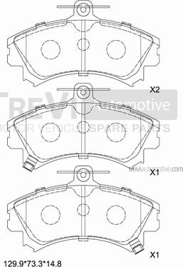 Trevi Automotive PF1025 - Комплект спирачно феродо, дискови спирачки vvparts.bg