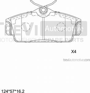 Trevi Automotive PF1028 - Комплект спирачно феродо, дискови спирачки vvparts.bg