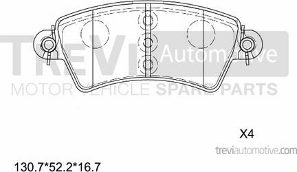 Trevi Automotive PF1075 - Комплект спирачно феродо, дискови спирачки vvparts.bg