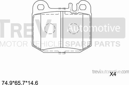 Trevi Automotive PF1142 - Комплект спирачно феродо, дискови спирачки vvparts.bg