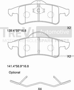 Trevi Automotive PF1147 - Комплект спирачно феродо, дискови спирачки vvparts.bg