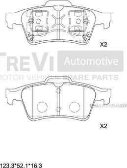 Trevi Automotive PF1158 - Комплект спирачно феродо, дискови спирачки vvparts.bg