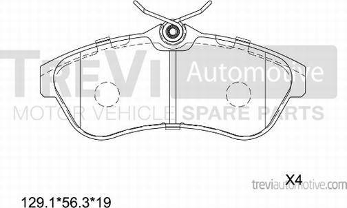 Trevi Automotive PF1160 - Комплект спирачно феродо, дискови спирачки vvparts.bg