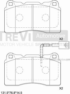 Trevi Automotive PF1162 - Комплект спирачно феродо, дискови спирачки vvparts.bg