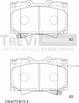 Trevi Automotive PF1111 - Комплект спирачно феродо, дискови спирачки vvparts.bg