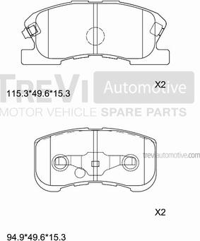 Trevi Automotive PF1136 - Комплект спирачно феродо, дискови спирачки vvparts.bg