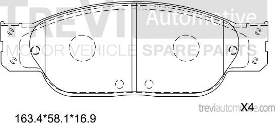 Trevi Automotive PF1130 - Комплект спирачно феродо, дискови спирачки vvparts.bg