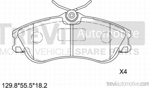 Trevi Automotive PF1126 - Комплект спирачно феродо, дискови спирачки vvparts.bg