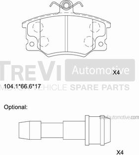 Trevi Automotive PF1355 - Комплект спирачно феродо, дискови спирачки vvparts.bg