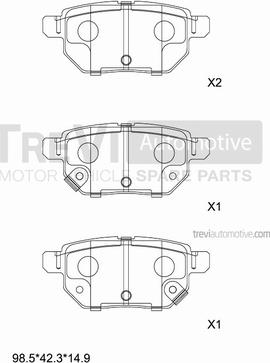 Trevi Automotive PF1365 - Комплект спирачно феродо, дискови спирачки vvparts.bg