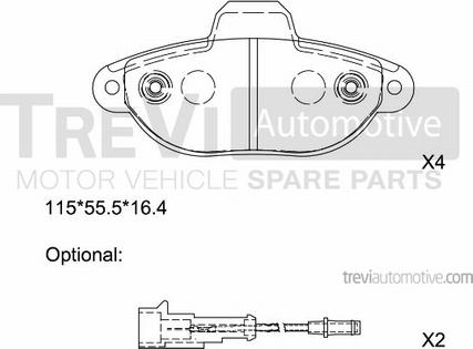 Trevi Automotive PF1319 - Комплект спирачно феродо, дискови спирачки vvparts.bg