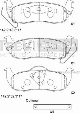 Trevi Automotive PF1385 - Комплект спирачно феродо, дискови спирачки vvparts.bg