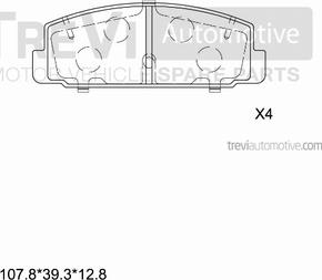 Trevi Automotive PF1328 - Комплект спирачно феродо, дискови спирачки vvparts.bg