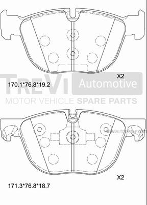 Trevi Automotive PF1373 - Комплект спирачно феродо, дискови спирачки vvparts.bg