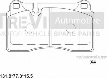 Trevi Automotive PF1293 - Комплект спирачно феродо, дискови спирачки vvparts.bg