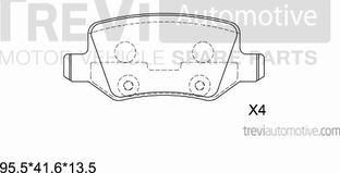 Trevi Automotive PF1257 - Комплект спирачно феродо, дискови спирачки vvparts.bg