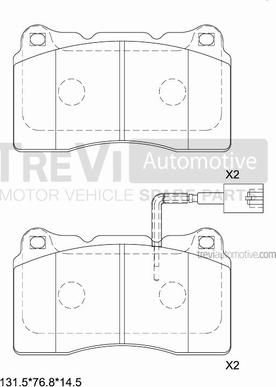 Trevi Automotive PF1262 - Комплект спирачно феродо, дискови спирачки vvparts.bg