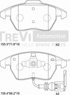 WXQP 42870 - Комплект спирачно феродо, дискови спирачки vvparts.bg