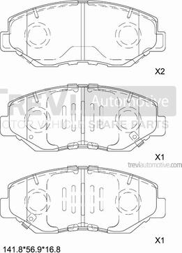 Trevi Automotive PF1214 - Комплект спирачно феродо, дискови спирачки vvparts.bg