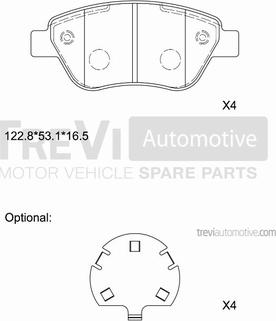 Trevi Automotive PF1218 - Комплект спирачно феродо, дискови спирачки vvparts.bg