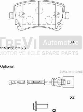 Trevi Automotive PF1213 - Комплект спирачно феродо, дискови спирачки vvparts.bg