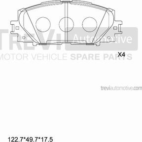 Trevi Automotive PF1274 - Комплект спирачно феродо, дискови спирачки vvparts.bg